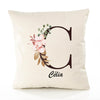 Housse de Coussin Premium Célia Lettre - Coton Canvas Fairtrade Beige Idée Cadeau Décoration Canapé