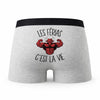 Caleçon Ferias - Humour Boxer Gris Passion Idée Cadeau