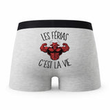 Caleçon Ferias - Humour Boxer Gris Passion Idée Cadeau