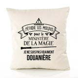 Housse de Coussin Premium douanière Grand cru - Coton Canvas Fairtrade Beige Idée Cadeau Décoration Canapé