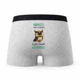 Caleçon Annabelle la Plus Chouette - Humour Boxer Gris Idée Cadeau