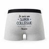 Caleçon Yassine Un Super Collègue - Humour Boxer Gris Idée Cadeau