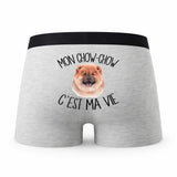 Caleçon Chow-Chow - Humour Boxer Gris Passion Idée Cadeau