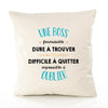 Housse de Coussin Premium Une Boss Impossible à Oublier - Coton Canvas Fairtrade Beige Idée Cadeau Décoration Canapé