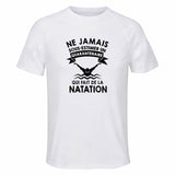 Maillot de Sport Homme Natation Quarantenaire - T-Shirt Respirant Polyester Manches Courtes - Cadeau Sportif Anniversaire Noël Fête des Pères