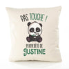 Housse de Coussin Premium Justine Pas Touche Panda - Coton Canvas Fairtrade Beige Idée Cadeau Décoration Canapé 40x40