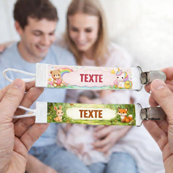 Attache tétine pour prénom Noa – Roi de la tétine | Cadeau naissance bébé garçon personnalisé