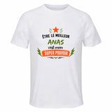 Maillot de Sport Homme Meilleur Anas Super Pouvoir Cadeau Anniversaire Noël Fête des Pères T-Shirt Respirant Polyester