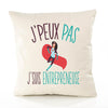 Housse de Coussin Premium entrepreneuse Version Blanc - Coton Canvas Fairtrade Beige Idée Cadeau Décoration Canapé