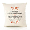 Housse de Coussin Premium Un Jany Aussi génial - Coton Canvas Fairtrade Beige Idée Cadeau Décoration Canapé