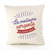 Housse de Coussin Premium sergente Meilleure Monde - Coton Canvas Fairtrade Beige Idée Cadeau Décoration Canapé