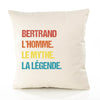 Housse de Coussin Premium Bertrand Mythe Légende Vintage - Coton Canvas Fairtrade Beige Idée Cadeau Décoration Canapé
