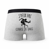 Caleçon Course De Haies 2 - Humour Boxer Gris Idée Cadeau Passion