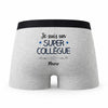 Caleçon Mario Un Super Collègue - Humour Boxer Gris Idée Cadeau