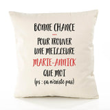Housse de Coussin Premium Marie-Annick ça n'existe Pas - Coton Canvas Fairtrade Beige Idée Cadeau Décoration Canapé