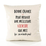 Housse de Coussin Premium Victoire n'existe Pas - Coton Canvas Fairtrade Beige Idée Cadeau Décoration Canapé
