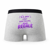 Caleçon Cest Jean-Philippe Qui Régale - Humour Boxer Gris Idée Cadeau Fête des Pères