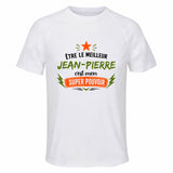 Maillot de Sport Homme Meilleur Jean-Pierre Super Pouvoir Cadeau Anniversaire Noël Fête des Pères T-Shirt Respirant Polyester