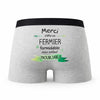 Caleçon Merci Fermier Inoubliable - Humour Boxer Gris Idée Cadeau