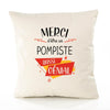 Housse de Coussin Premium Merci Pompiste Génial - Coton Canvas Fairtrade Beige Idée Cadeau Décoration Canapé