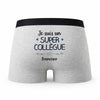 Caleçon Francesco Un Super Collègue - Humour Boxer Gris Idée Cadeau
