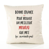 Housse de Coussin Premium Mourad ça n'existe Pas Homme - Coton Canvas Fairtrade Beige Idée Cadeau Décoration Canapé