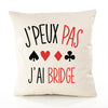 Housse de Coussin Premium Bridge Version Blanc - Coton Canvas Fairtrade Beige Idée Cadeau Décoration Canapé
