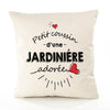 Housse de Coussin Premium Jardiniere d'amour - Coton Canvas Fairtrade Beige Idée Cadeau Décoration Canapé 40x40