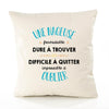Housse de Coussin Premium Une Nageuse Formidable - Coton Canvas Fairtrade Beige Idée Cadeau Décoration Canapé