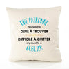 Housse de Coussin Premium Une patronne Impossible à Oublier - Coton Canvas Fairtrade Beige Idée Cadeau Décoration Canapé