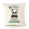 Housse de Coussin Premium Sandrine Pas Touche Panda - Coton Canvas Fairtrade Beige Idée Cadeau Décoration Canapé 40x40