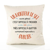 Housse de Coussin Premium Un Moniteur de Ski Aussi génial - Coton Canvas Fairtrade Beige Idée Cadeau Décoration Canapé