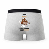 Caleçon pour Paul Heure de la Pause - Humour Boxer Gris Idée Cadeau