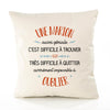 Housse de Coussin Premium Une Marion Aussi géniale - Coton Canvas Fairtrade Beige Idée Cadeau Décoration Canapé