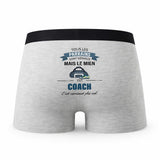 Caleçon Parrain Coach - Humour Boxer Gris Idée Cadeau Fête des Pères