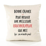 Housse de Coussin Premium Ergothérapeute ça n'existe Pas - Coton Canvas Fairtrade Beige Idée Cadeau Décoration Canapé