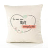 Housse de Coussin Premium Tante irremplaçable - Coton Canvas Fairtrade Beige Idée Cadeau Décoration Canapé