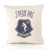 Housse de Coussin Premium Biathlon Version Blanc - Coton Canvas Fairtrade Beige Idée Cadeau Décoration Canapé