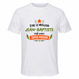 Maillot de Sport Homme Meilleur Jean-Baptiste Super Pouvoir Cadeau Anniversaire Noël Fête des Pères T-Shirt Respirant Polyester