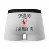 Caleçon Muay Thai - Humour Boxer Gris Idée Cadeau Passion