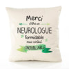 Housse de Coussin Premium Merci Neurologue Inoubliable - Coton Canvas Fairtrade Beige Idée Cadeau Décoration Canapé