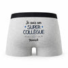 Caleçon Yannick Un Super Collègue - Humour Boxer Gris Idée Cadeau