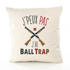 Housse de Coussin Premium Ball Trap Version Blanc - Coton Canvas Fairtrade Beige Idée Cadeau Décoration Canapé