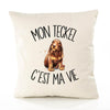 Housse de Coussin Premium Teckel - Coton Canvas Fairtrade Beige Idée Cadeau Décoration Canapé
