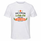 Maillot de Sport Homme Meilleur Loulou Super Pouvoir Cadeau Anniversaire Noël Fête des Pères T-Shirt Respirant Polyester