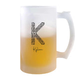 Verre à Bière Kylian Lettre Littérature | Chope de Bière Pinte | Idée Cadeau Prénom Livre Lecture Anniversaire Papa Collègue Départ Retraite Noël