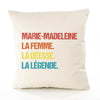 Housse de Coussin Premium Marie-Madeleine la Déesse la Légende Vintage - Coton Canvas Fairtrade Beige Idée Cadeau Décoration Canapé