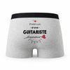 Caleçon Guitariste d'amour - Humour Boxer Gris Idée Cadeau