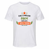 Maillot de Sport Homme Meilleur Erick Super Pouvoir Cadeau Anniversaire Noël Fête des Pères T-Shirt Respirant Polyester