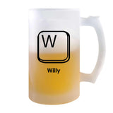 Verre à Bière Willy Lettre | Chope de Bière Pinte | Idée Cadeau Prénom Anniversaire Papa Collègue Départ Retraite Noël